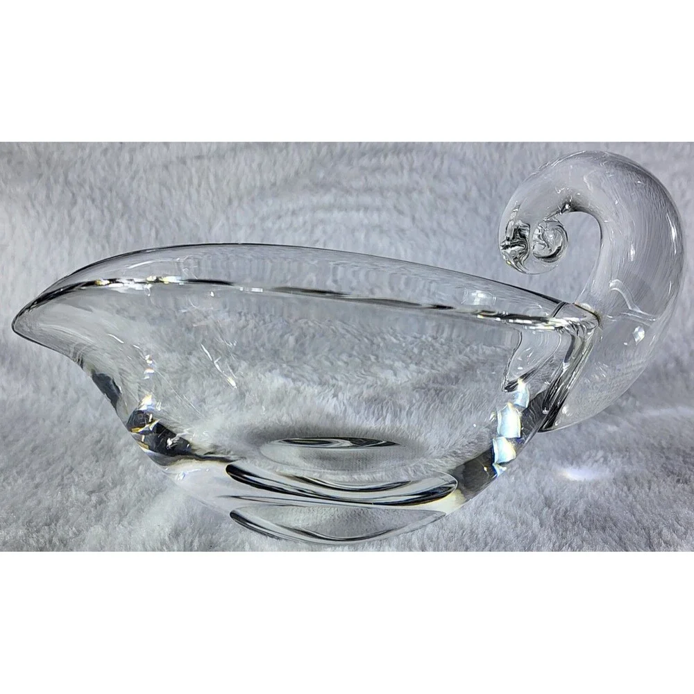 Beautiful Steuben Crystal Clear Art ~ Gravy/Sauce Boat ~ Signed!